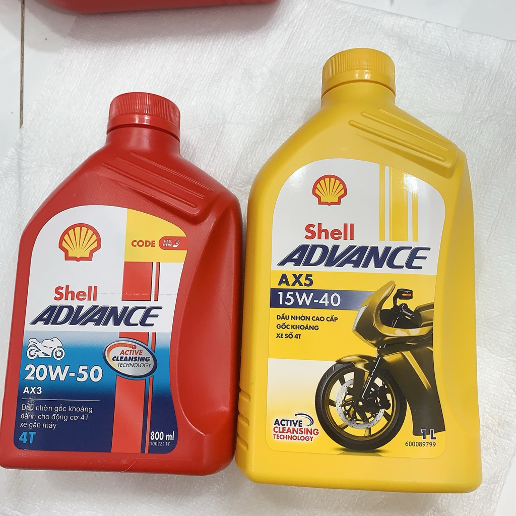 Shell Advance AX3(15W-40) AX3(20W-50) น้ํามันหล่อลื่นมอเตอร์ไซค์ 4 จังหวะ เหมาะสําหรับรุ่นคู่มือส่วน