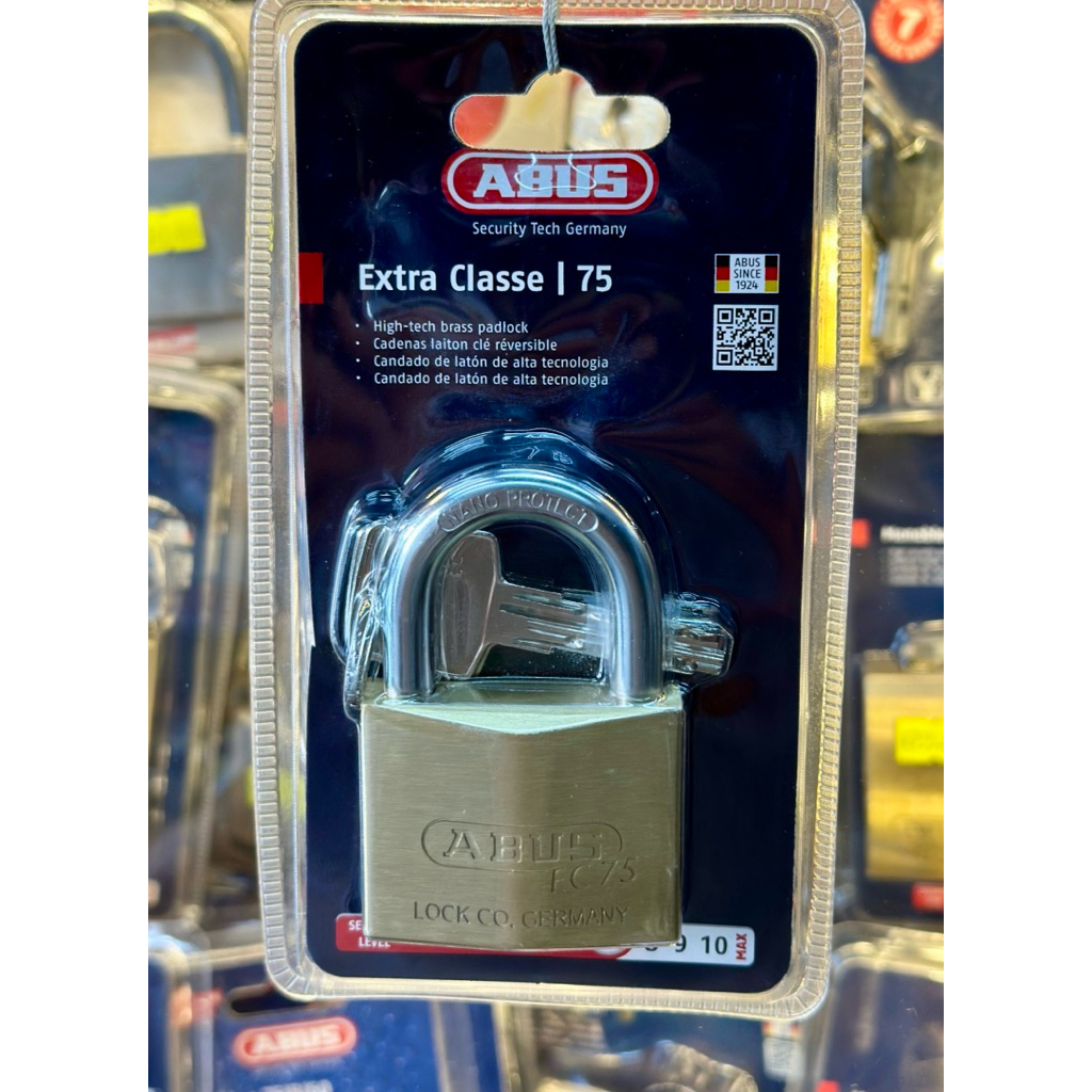ABUS 75/50 ABUS 75/50MM BRASS LOCK พร้อมกุญแจคอมพิวเตอร์ 4 ตัว ANTI-THEFT, ANTI-SAW, ANTI-DEFT