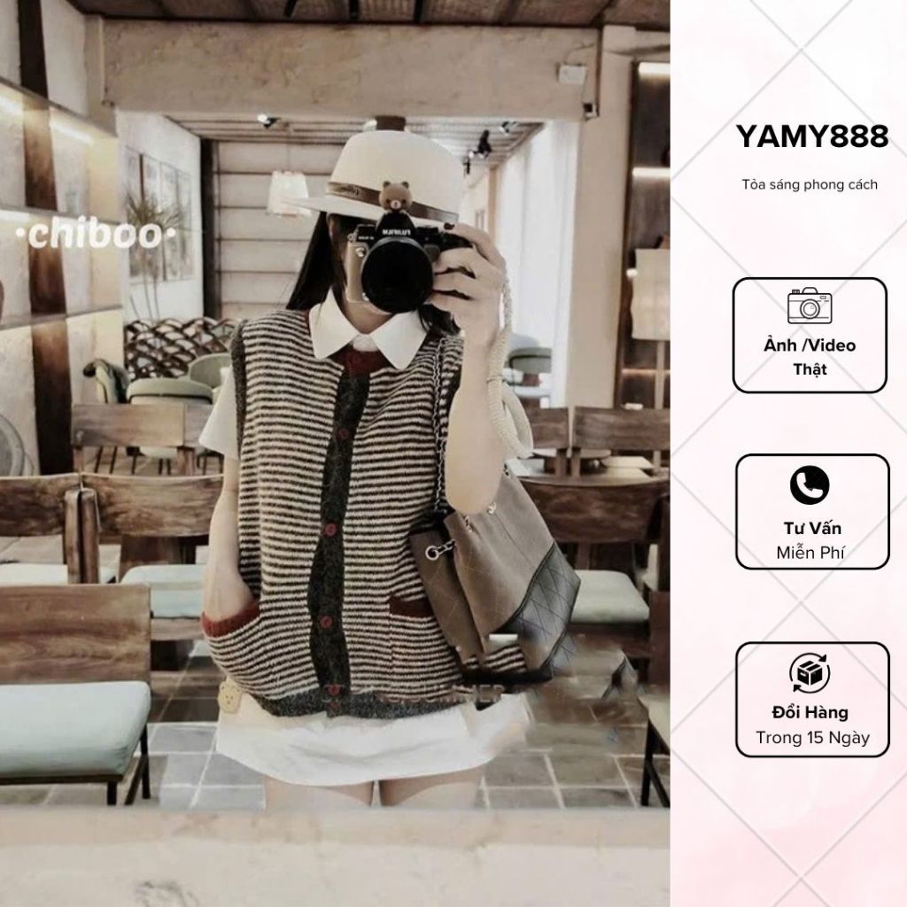 ผ้าวูลลายสก๊อตทรงหลวมสไตล์เกาหลี QC Type 1 Al0048 - Yamy888