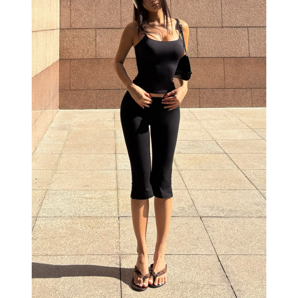 VBS ZURY PANTS - กางเกงขาสั้นยางยืดอินเทรนด์ที่ทําให้หุ่นดีและผ้ายืดอย่างดีสําหรับออกไปข้างนอกหรือทํางาน