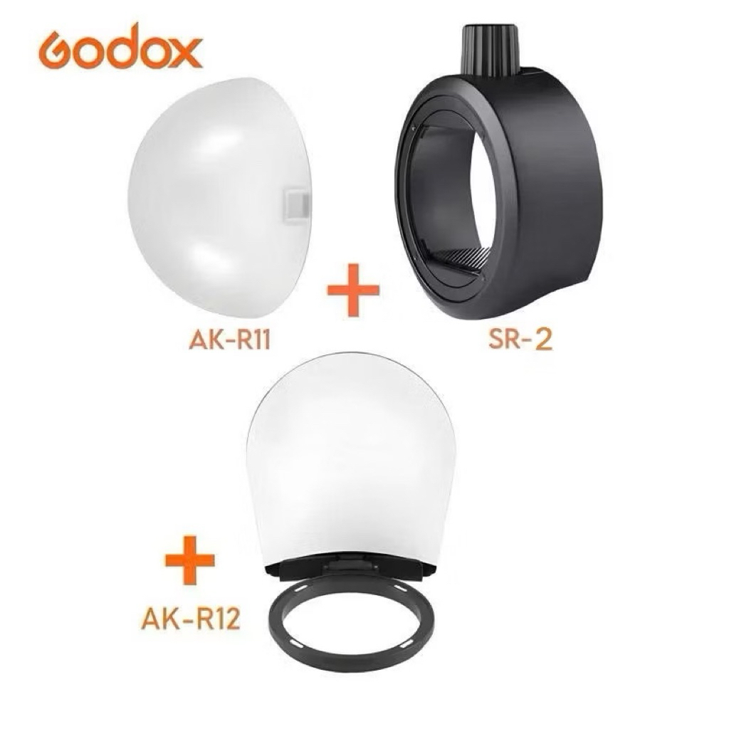 กล้อง TA: Godox AK-R12 Bounce Card Diffuser Combo + AK-R11 Dome Diffuser + ฐานแม่เหล็ก S-R2