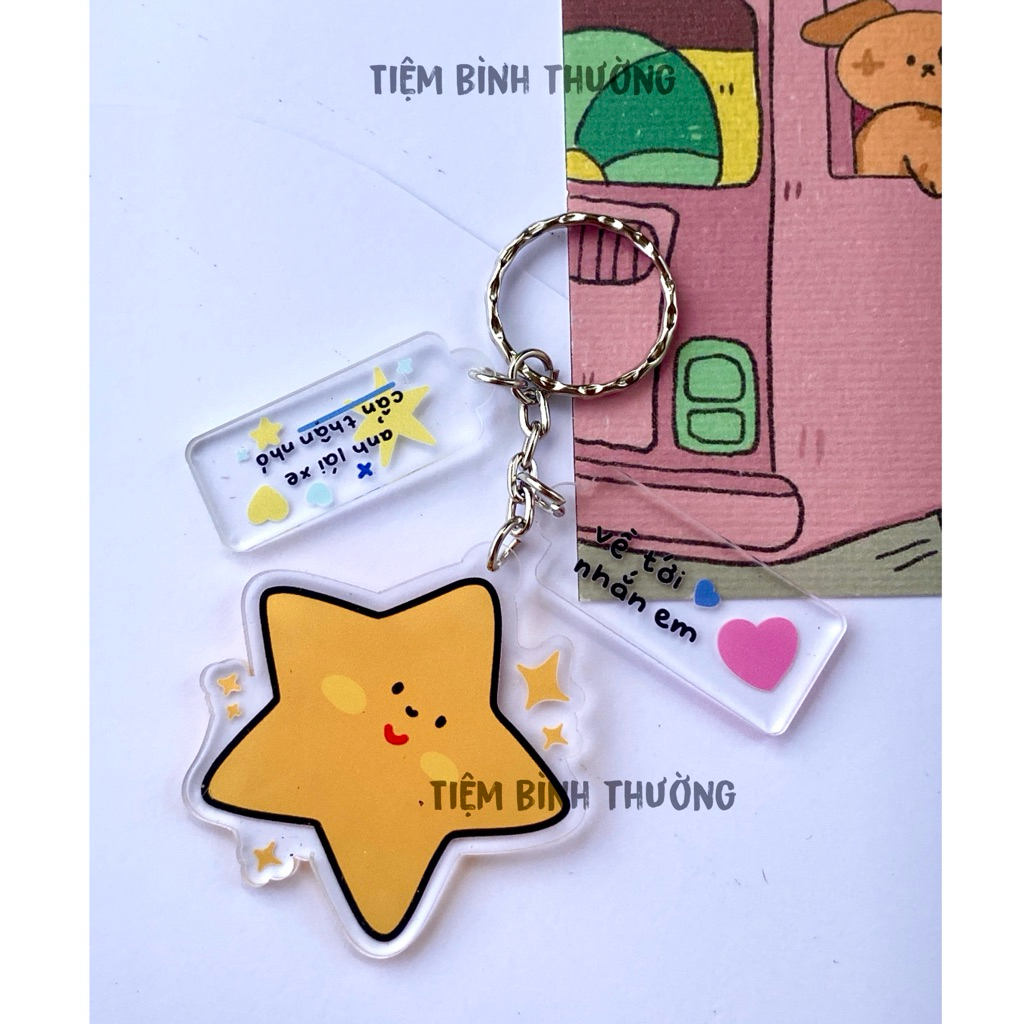 GIFT MESSAGE KEYCHAIN - STAR - เข้ากับ MESSAGE ME - YOU DRIVER CAREFULLY - KINGKONG SHOP