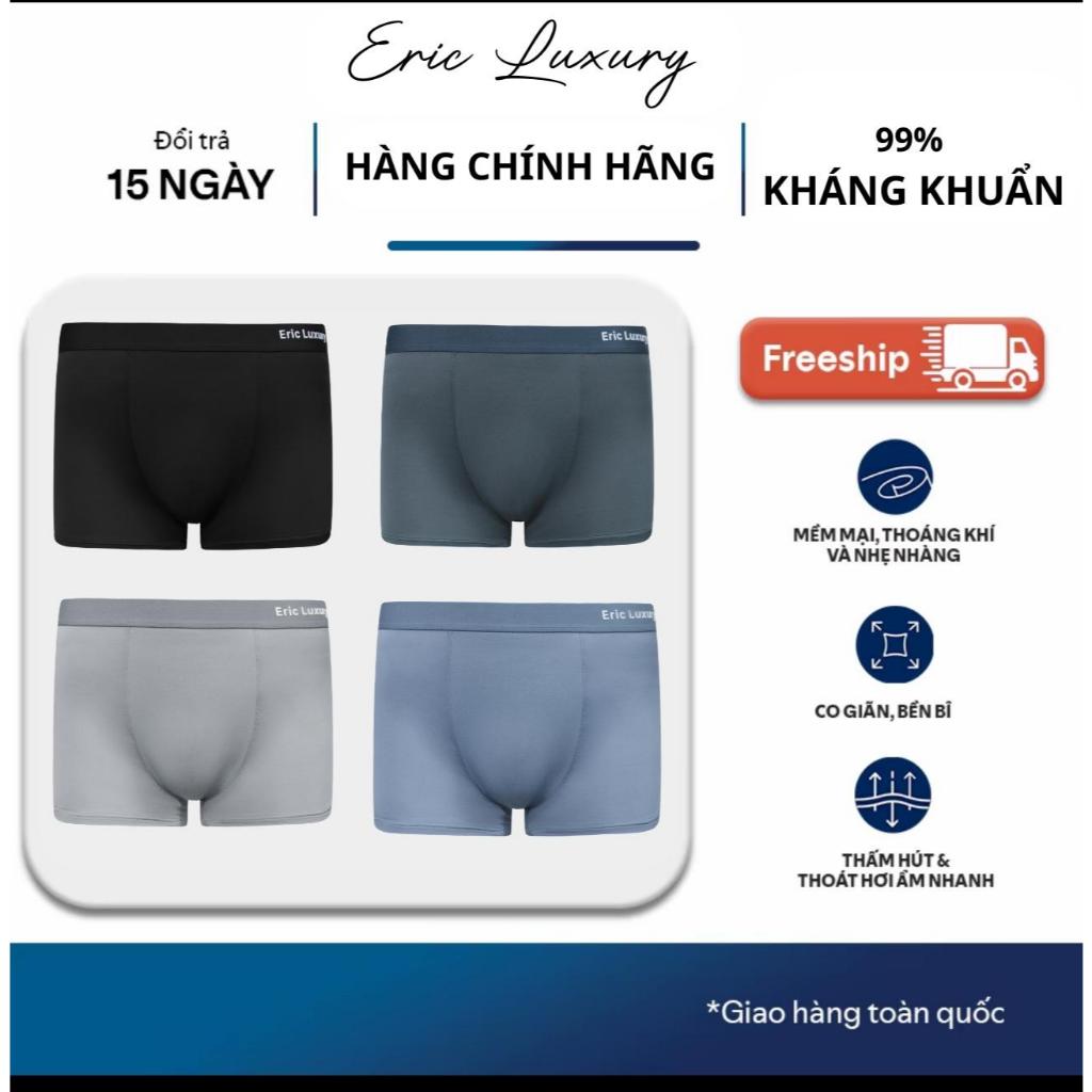 กล่อง 4 กางเกงบ็อกเซอร์ผู้ชาย Eric Luxury 4-Way Stretch Breathable Antibiotic Deodorant
