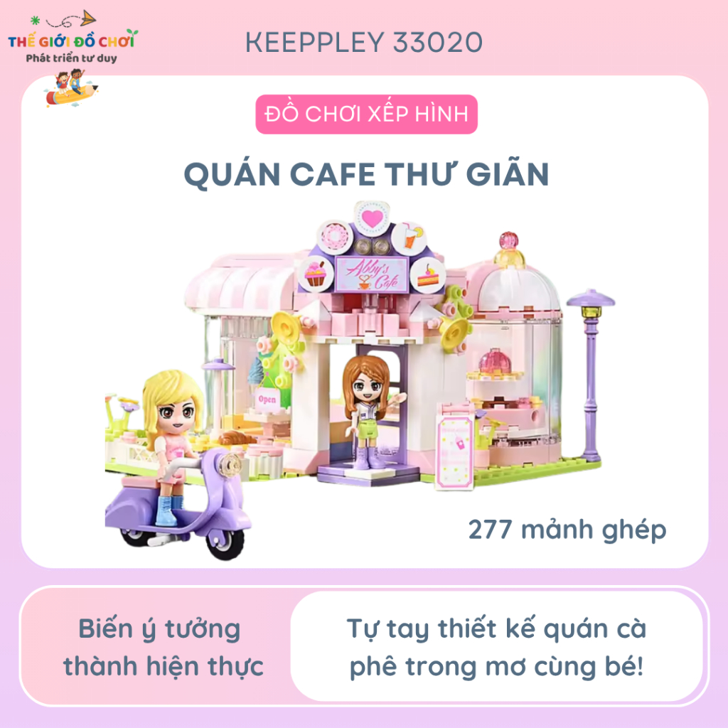 ของเล่นปริศนา Keepplay 33020 – ร้านกาแฟผ่อนคลายเล่นตามบทบาทสําหรับเด็กผู้หญิง