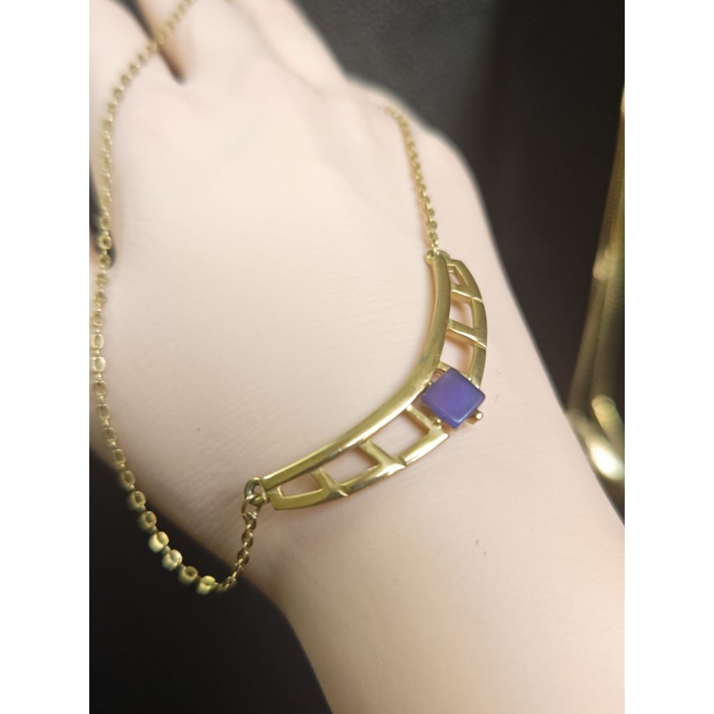 DM0032-สร้อยคอญี่ปุ่น – ELEGANT PURPLE STONE CURVED FACE