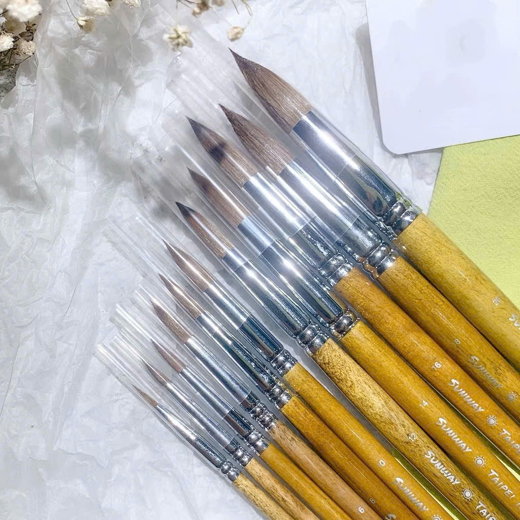 Sunway Taipei 101 Mink Hair Round Brush - แปรงปลายแหลมหลายขนาด
