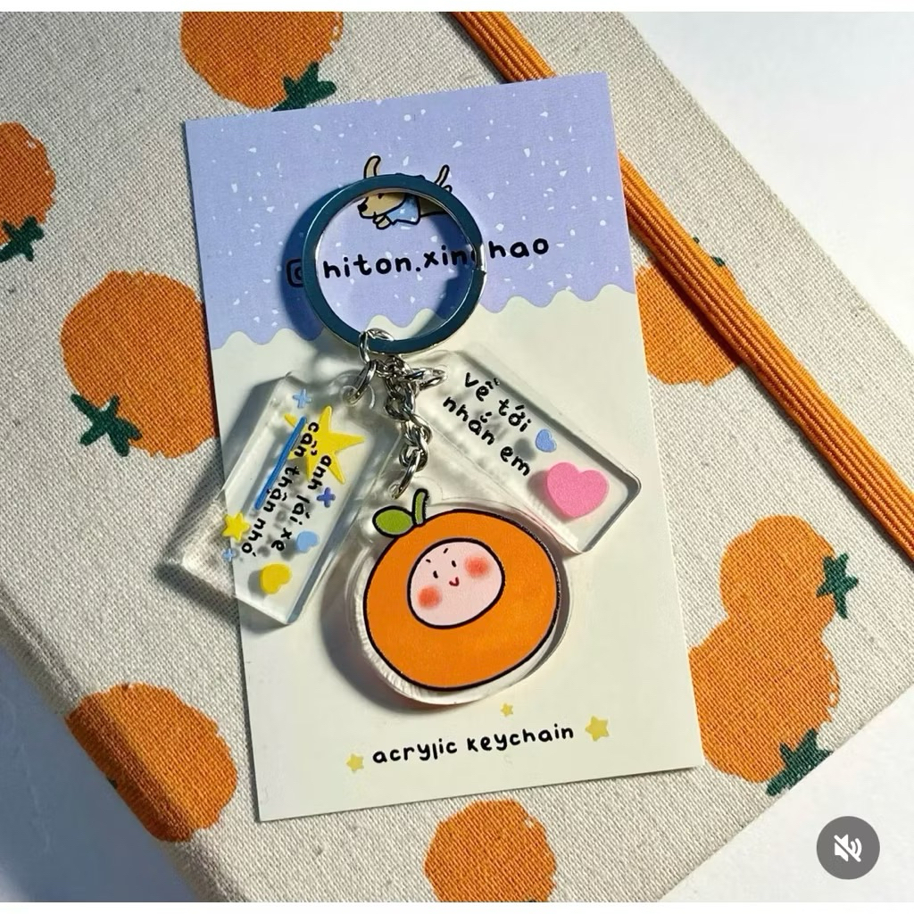 ORANGE KEYCHAIN MESSAGE GIFT - NIINIFAMILY SHOP