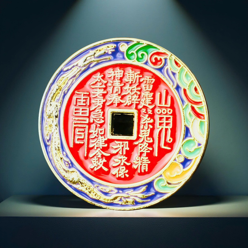 DECORATIVE FENG SHUI COINS, LUCKY COINS ขนาด 2.5 ซม. & 2.8 ซม. โลหะผสมโลหะ