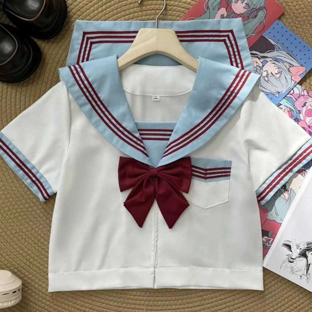 [มีจําหน่าย] Blue JK Style Japanese School Girl Uniform - Seifuku Cosplay Anime Style Sailor Uniform