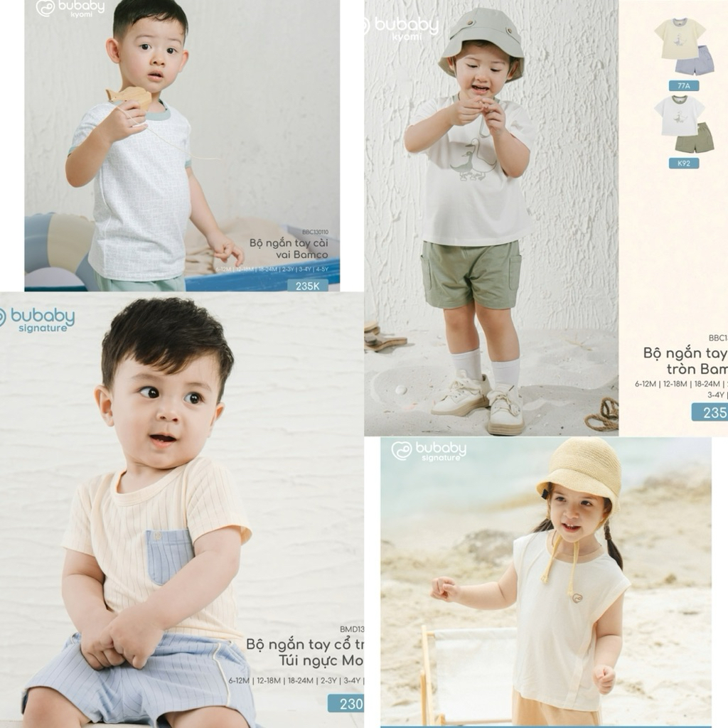 BUBABY Bubaby ชุดแขนกุดสําหรับเด็กชายและเด็กหญิง (Bubaby Nobles Matmo storm)