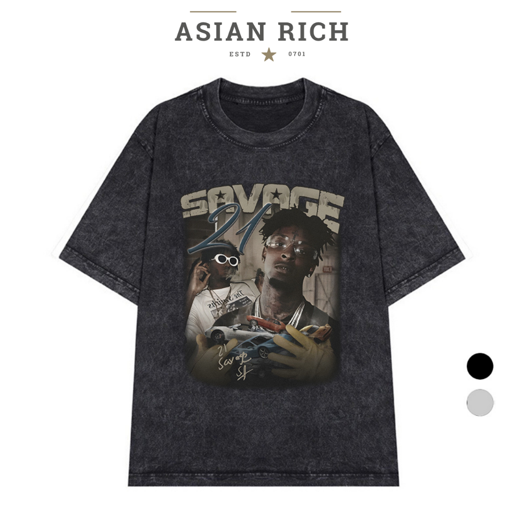 Wash Asian Rich Premium Tee Savage 21 Graphic