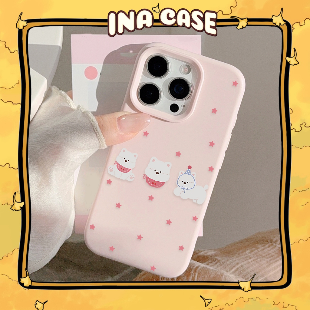 เคสไอโฟน Puppy Star สีขาว 17promax/ 17pro/ 17air/ 17/ 16promax/ 16pro/ 16plus/ 16/ 15promax/ 15pro/ 