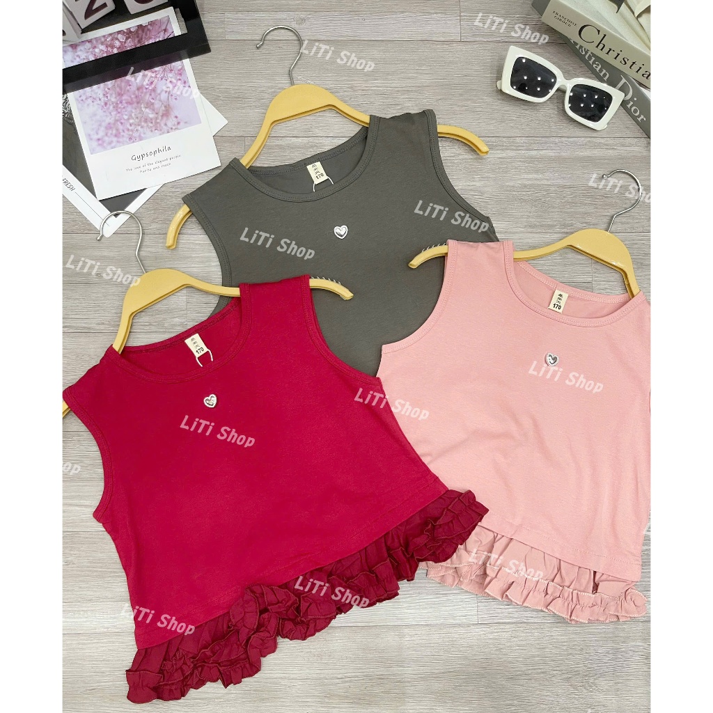 เสื้อยืดเด็กผู้หญิงสุดเก๋พร้อมเสื้อยืด Ruffles_Girls พร้อม Ruffles