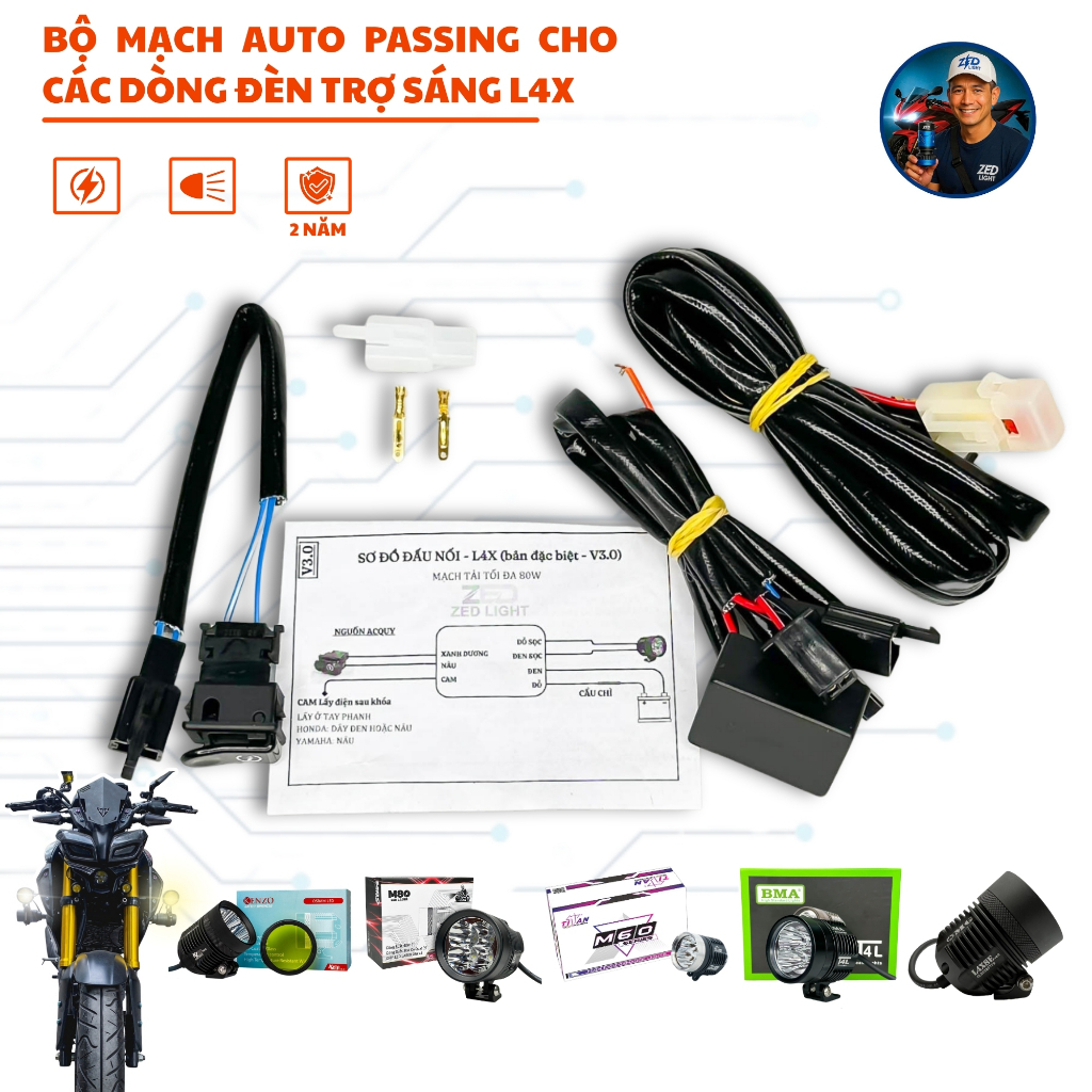 วงจร V3 อัตโนมัติสําหรับรับน้ําหนักที่ดี, กันน้ํา, ติดตั้งสําหรับไฟ L4X เช่นเลเซอร์ M80, T4S, T4L, M