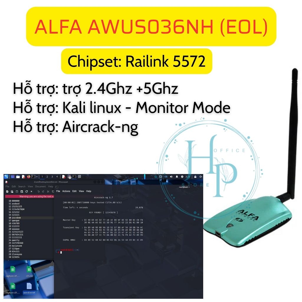 WiFi Card ALFA 036 NHA (Ralink RT5572)  USB Wi-Fi สําหรับการทดสอบความปลอดภัย - การพัฒนาเครือข่าย