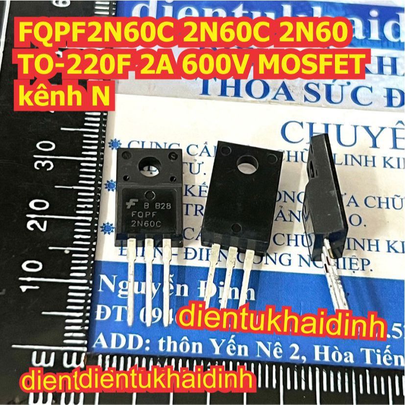 5pcs FQPF2N60C 2N60 2N60C N-channel MOSFET 2A 600V TO-220F kde4425