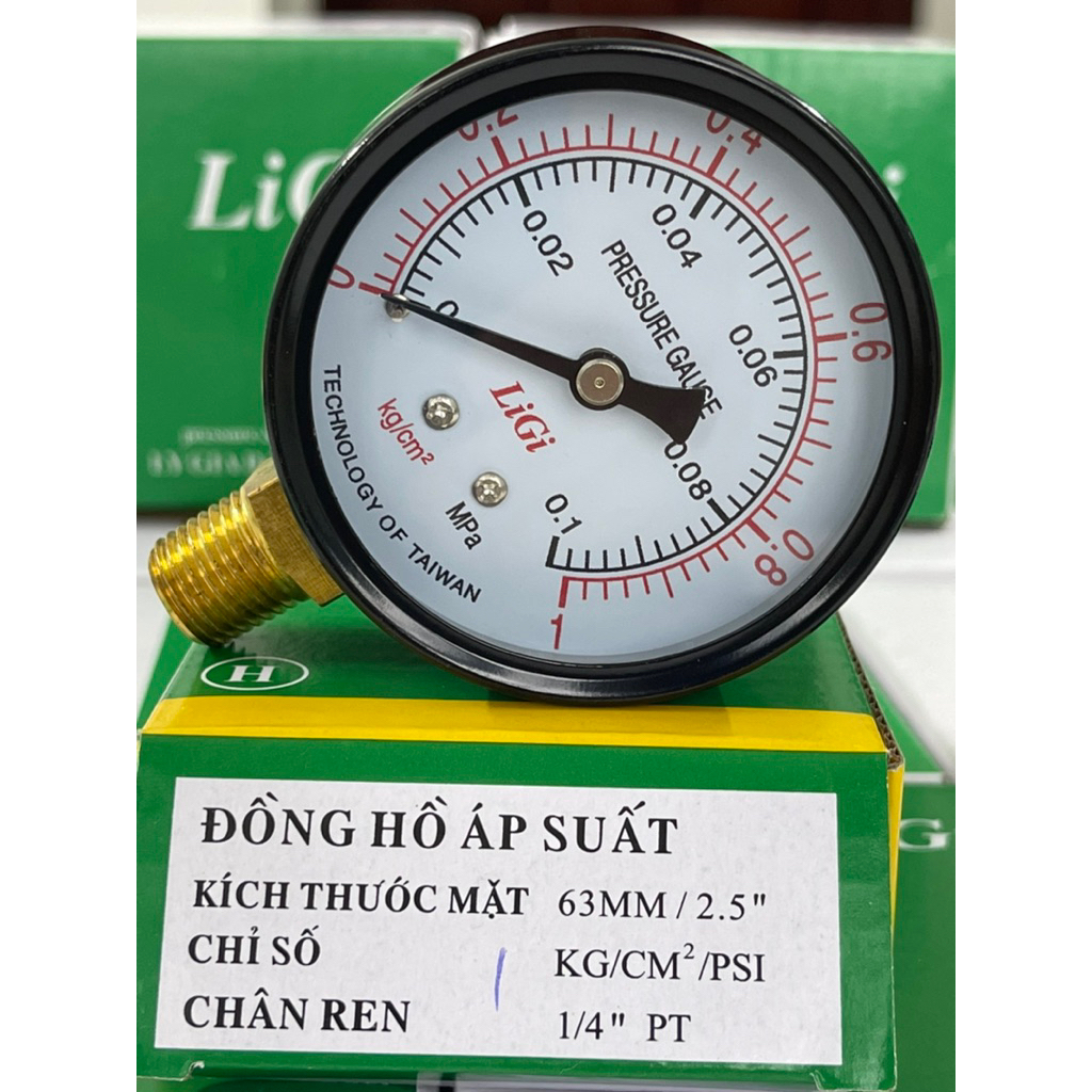 [เครื่องวัดความดัน LiGi 63 มม.] - แถบวัดทุกประเภท 0-10 Kg | 0-15 กิโลกรัม | 0-25 Kg-13mm เกลียวทองแด