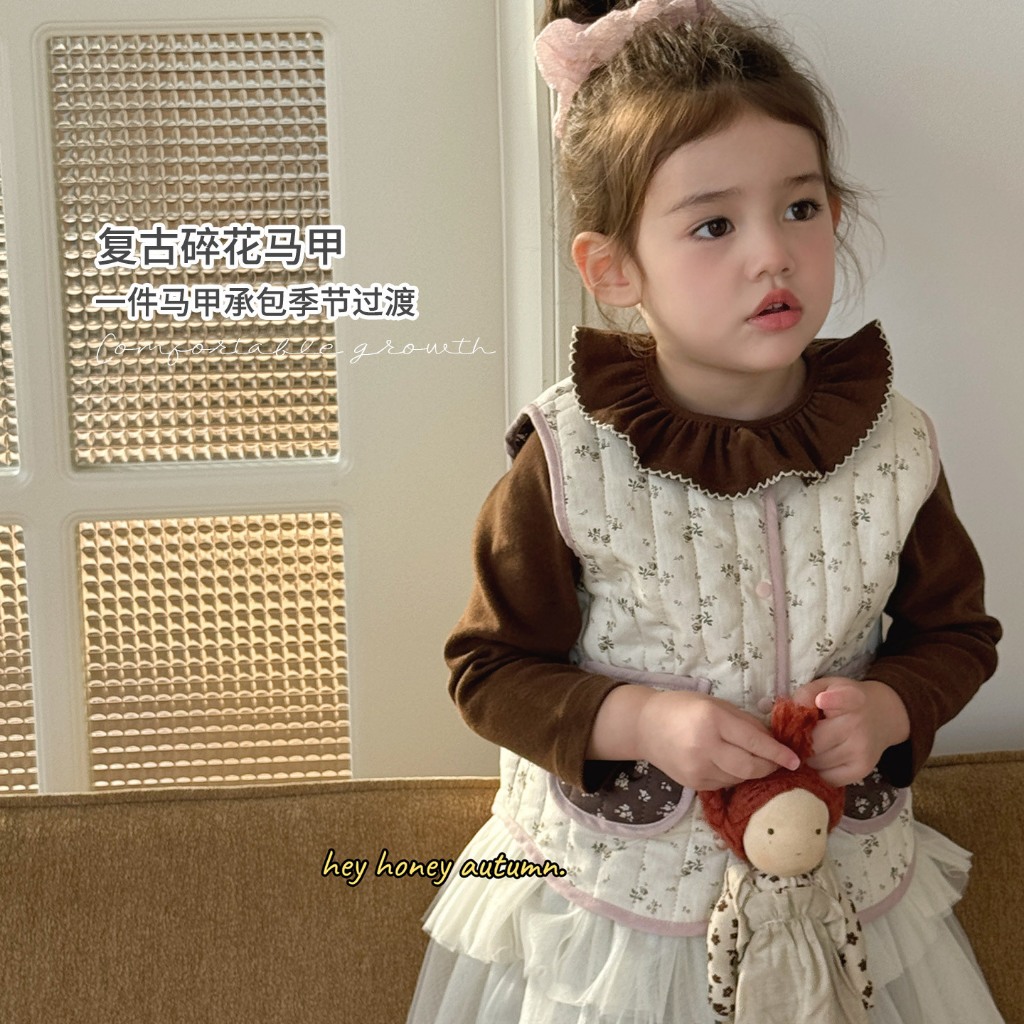 HEY HONEY เสื้อกั๊กผ้าสักหลาดสําหรับ HK KIDS เสื้อกั๊กมาตรฐาน Hey Honey ขนาดตั้งแต่ 2 ถึง 10 ปี (Q71