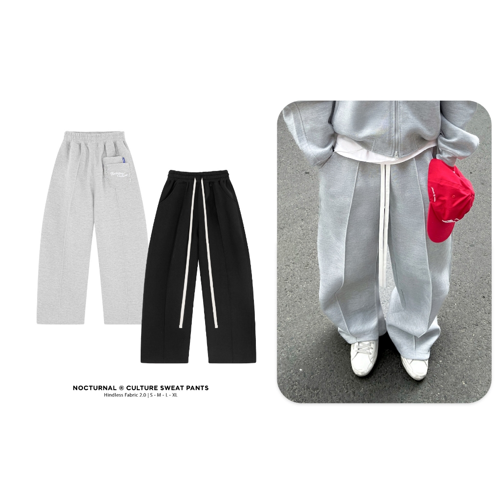 NOCTURNAL Culture Sweat Pants Hindless Fabric 2.0 Unisex แบรนด์ท้องถิ่นสําหรับผู้ชายและผู้หญิง
