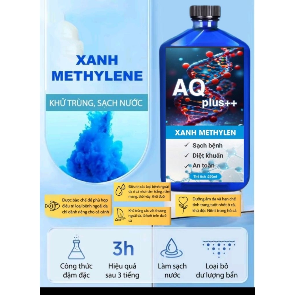 [METHYLEN BLU] AQuaplus+ methylene blue เป็นเฉพาะสําหรับปลาสวยงามและเชื้อรา รักษาน้ําก่อนเข้าปลา