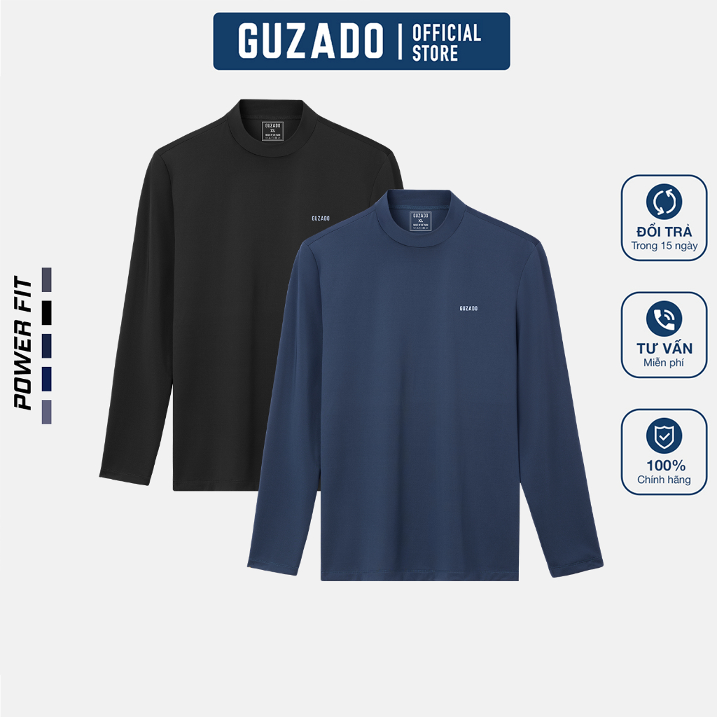 GUZADO เสื้อแจ็คเก็ตกันความร้อนผู้ชายคอปก 3 นิ้ว ผ้า Heattech คุณภาพสูง ความอบอุ่นดี ยืด 4 ทิศทาง GD