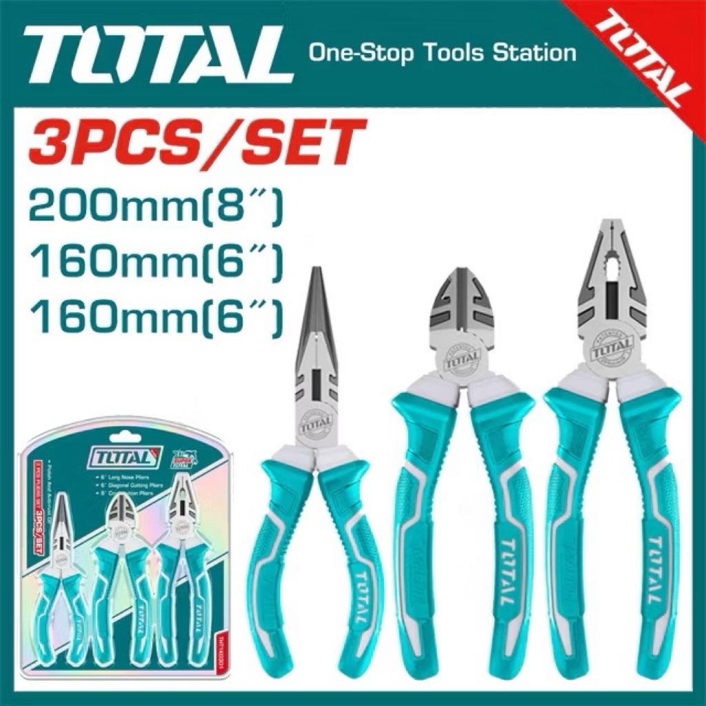 ชุดคีมตัด 3 ชิ้น คีมปากจิ้งจก ปลายแหลม TOTAL THT1K0301