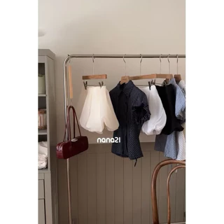 เคนโก้ เสื้อลายสก๊อตเข้าชุดง่ายแขนพองและเอวแฟชั่นผู้หญิง ม9579