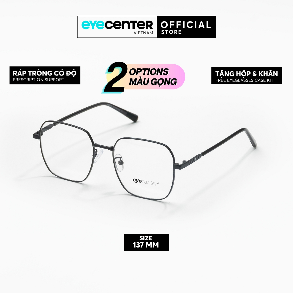 ของแท้ EYECENTER B229S กรอบแว่นตาสําหรับผู้ชายและผู้หญิงทําจากโลหะป้องกันสนิมนําเข้าจาก Eye Center V