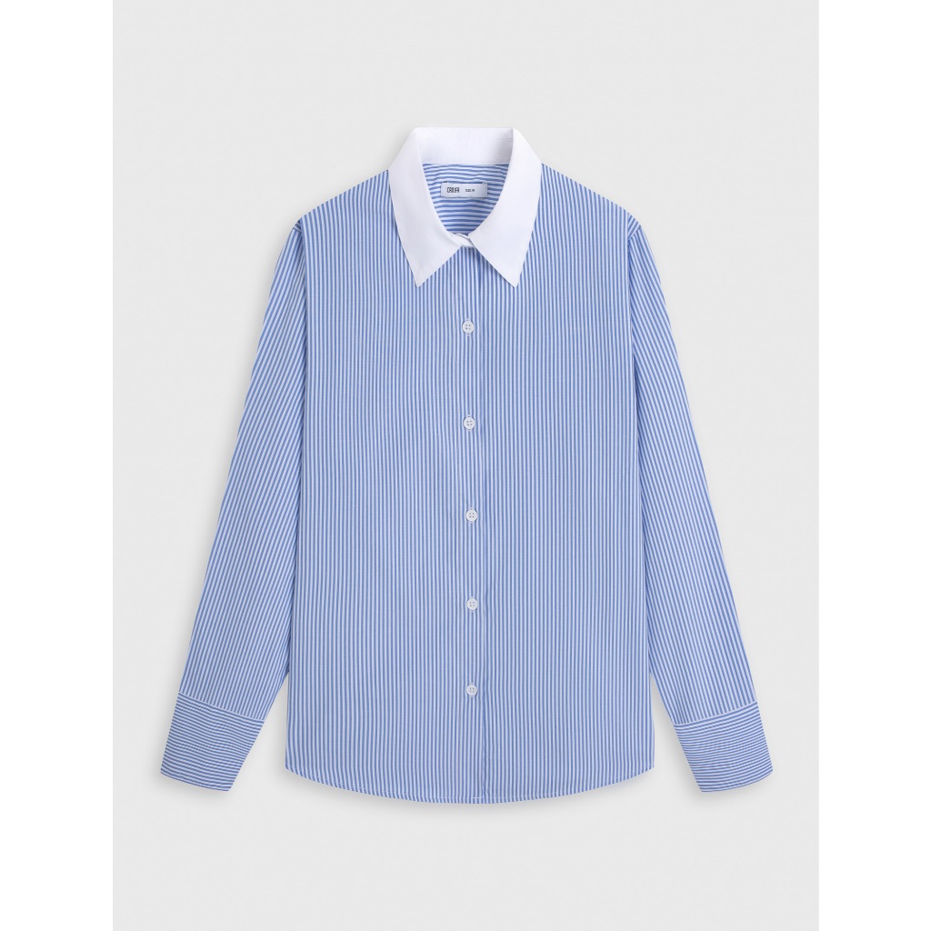 CANIFA เสื้อเชิ้ตคอปกแขนยาวผู้หญิงลายทาง 6TH25W001