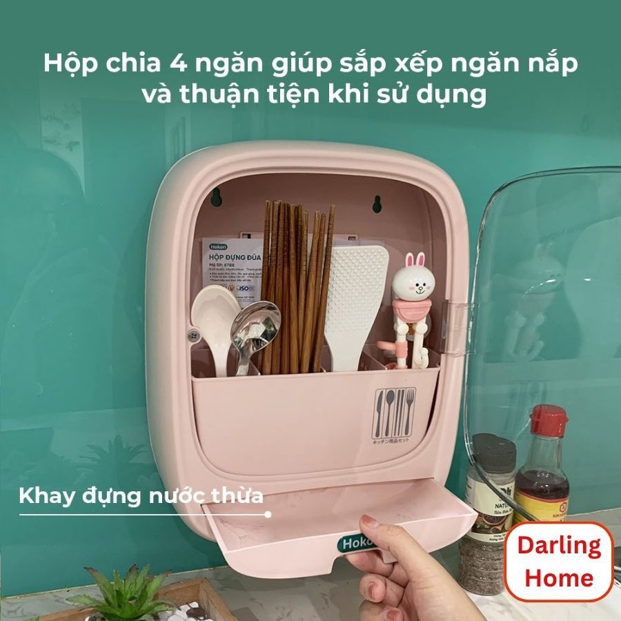 กล่องตะเกียบติดผนังคุณภาพสูงที่ใส่ตะเกียบสะดวก6886