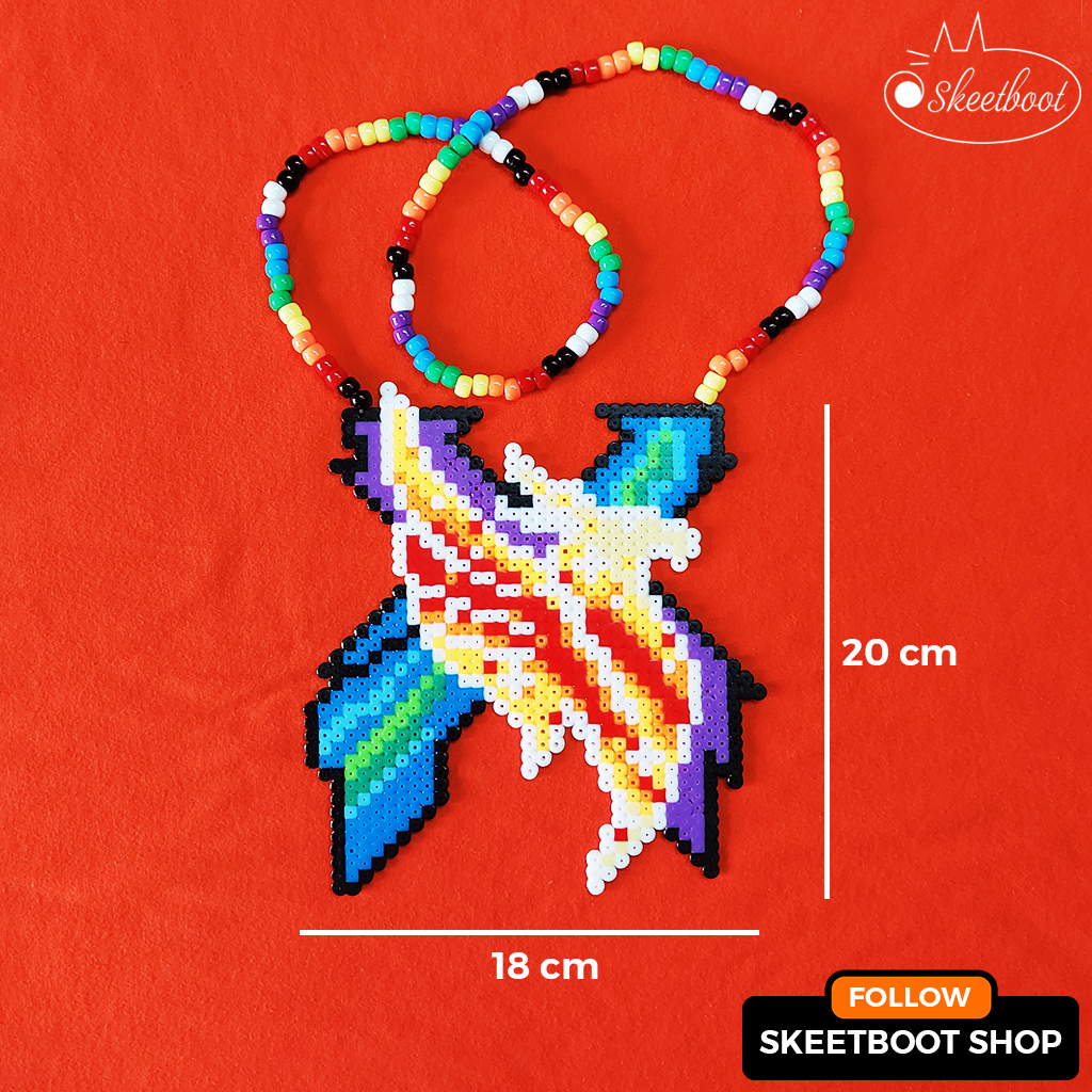 Kandi Imlenium Excision สร้อยคอหลากสีพร้อมไฟ LED - สร้อยคอเพอร์เลอร์ - เครื่องประดับแกะสลักเทศกาลดนต