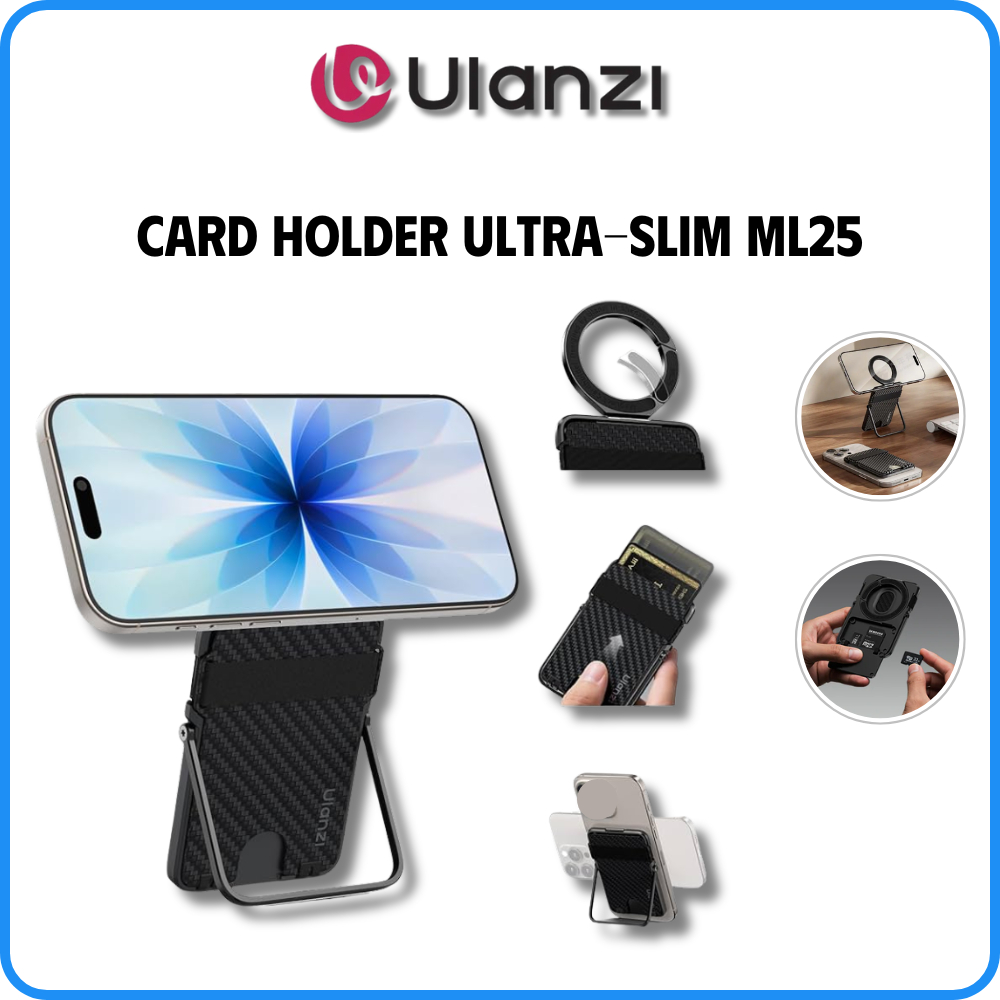 ULANZI ML25 MagLock M095 Ultra-Slim Cardholder - Magsafe Memory Card Wallet and Phone Holder