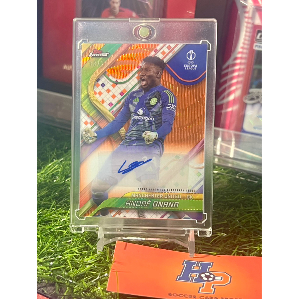 Andre Onana ลายเซ็นการ์ดฟุตบอล /25 Topps Finest UCL 2024/25