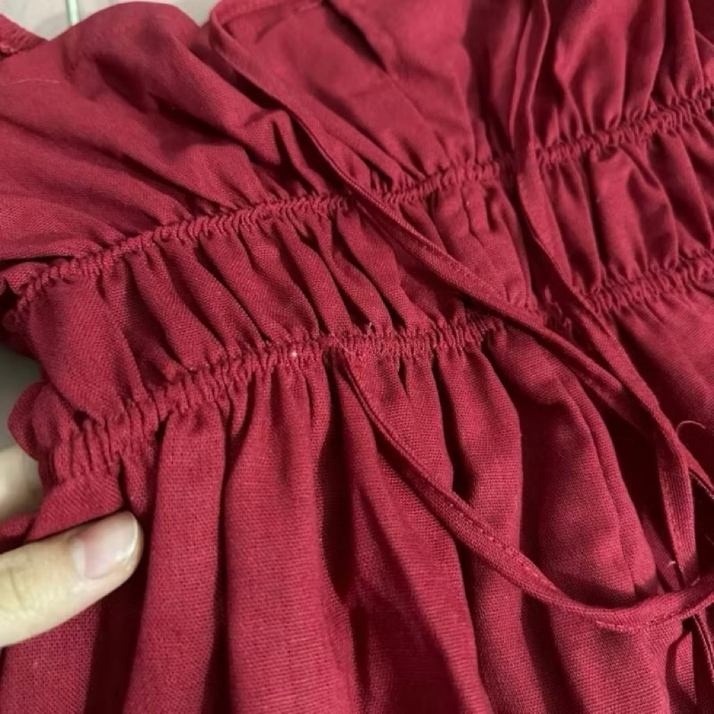 ชุดคู่ เสื้อปาดไหล่คอเหลี่ยมผู้หญิง + เสื้อเชิ้ตผู้ชายวัสดุเดียวกัน - รูปที่ 7