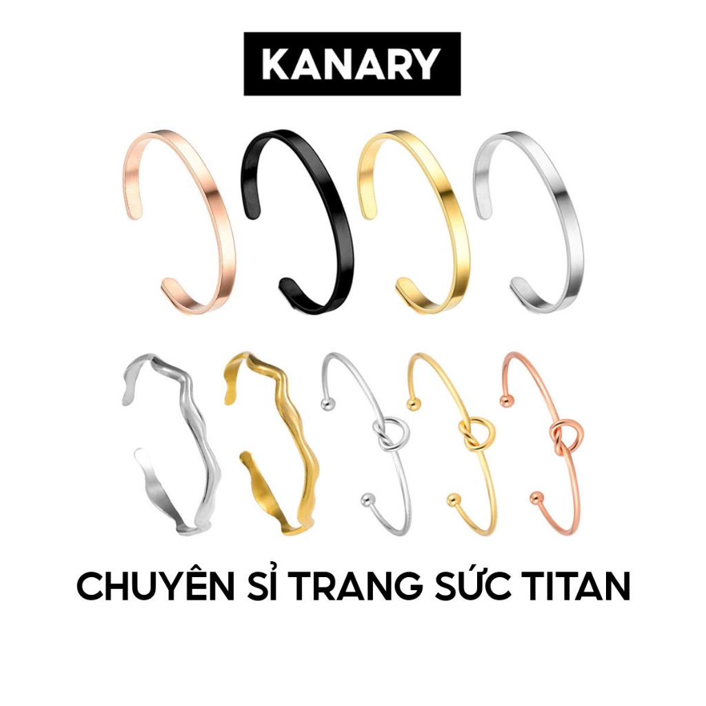 [VK4] กําไลข้อมือ TITAN สําหรับผู้ชายและผู้หญิง CUFF Open Basic มินิมอล บุคลิกภาพ - STAINLESS - เครื