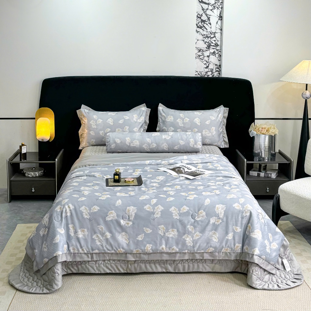 Mark Jacob 2024 ชุดเครื่องนอน Silk Cotton – ชุดผ้าคลุมเพดาน Freesize 5 ชิ้น ผ้านุ่มคุณภาพสูง