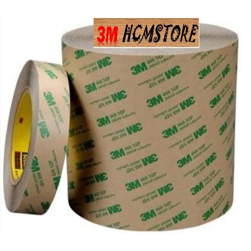 3M 468MP ชนิด 200MP ขนาด 50mm ยาว 55 เมตร - THIN DOUBLE-SIDED ADHESIVE TAPE ทนความร้อนสูง ยึดเกาะดีส