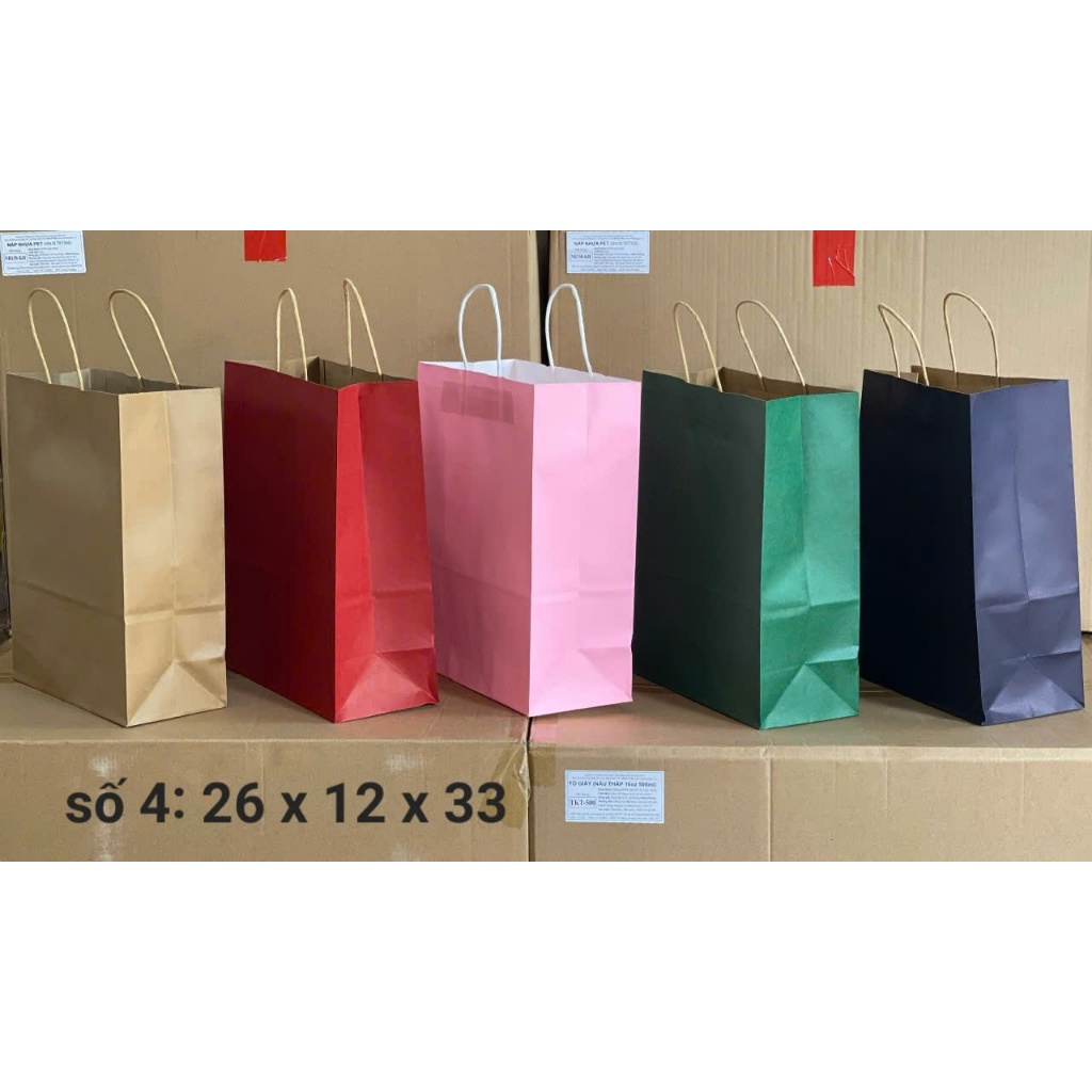 ถุงกระดาษหูหิ้ว 25 ใบ เบอร์ 4 (26x12x33)