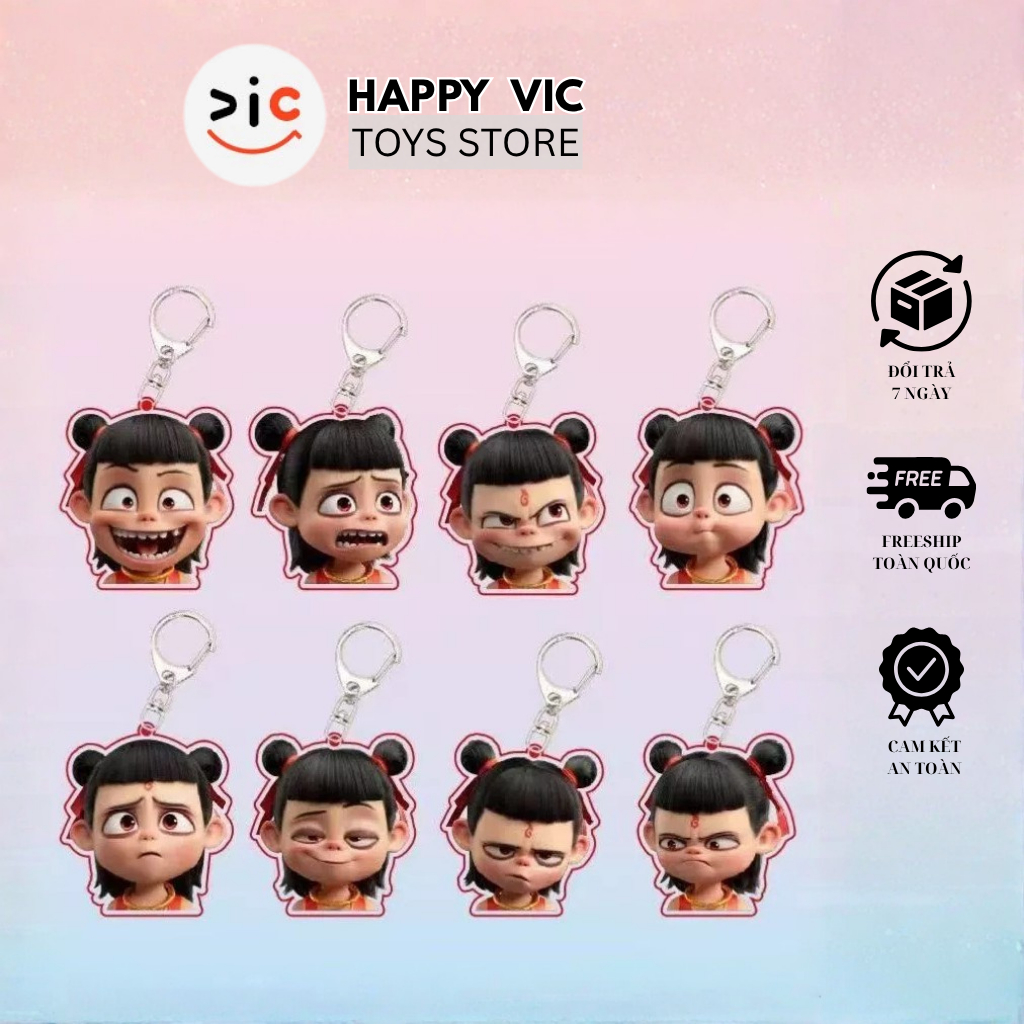 พวงกุญแจเจ้าชาย Natra Acrylic สาม - ของที่ระลึกการ์ตูน Nezha ของขวัญแสดงออกที่น่ารัก