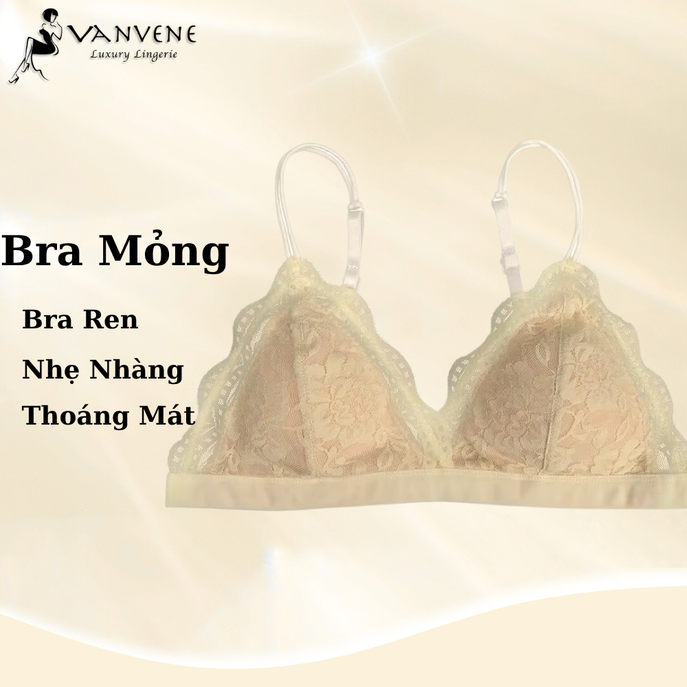 Vanvene Bra Br205 ผู้หญิง Bralette Sep Sweet Lace เสริมฟองน้ําแบบบางถอดได้ คุณภาพสูง