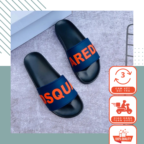 DSQ รองเท้าแตะแฟชั่นสําหรับบุรุษและสตรี DSQ NAVY GREEN