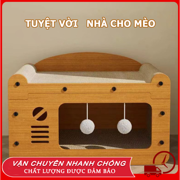 CAT NAIL SCRATCH COMBINED IN BED HOUSE - SUPER CONVENENT, SUPER BIG, SUPER DURABLE, CAT SCRATCHER CO