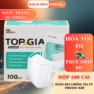 Khẩu trang 5D TOPGIA cao cấp chống tia UV, ngăn ngừa bụi mịn, thoáng khí, kháng khuẩn an toàn