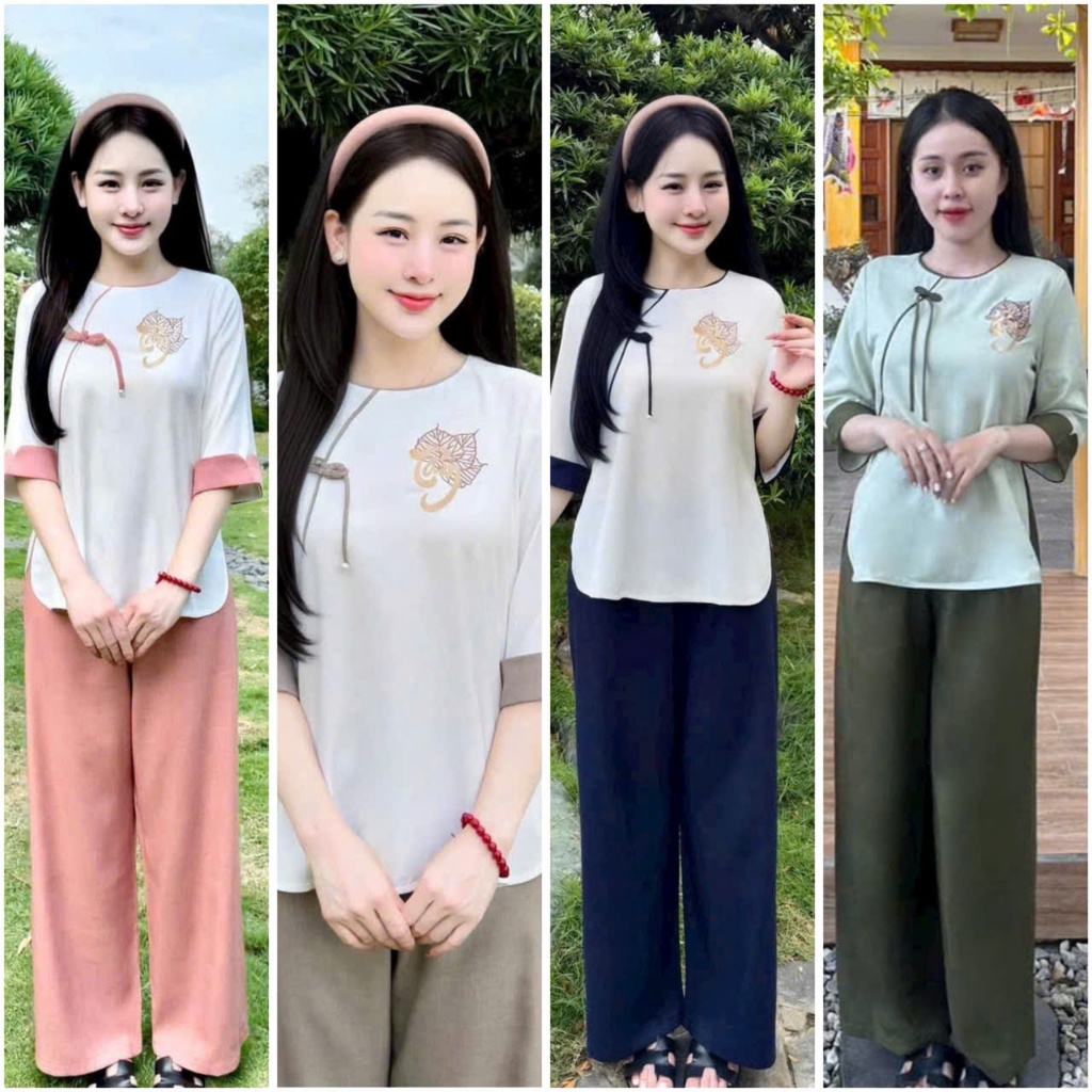 ชุดเจดีย์ Han Tam Silk Pattern Bow เสื้อผ้าผู้หญิง