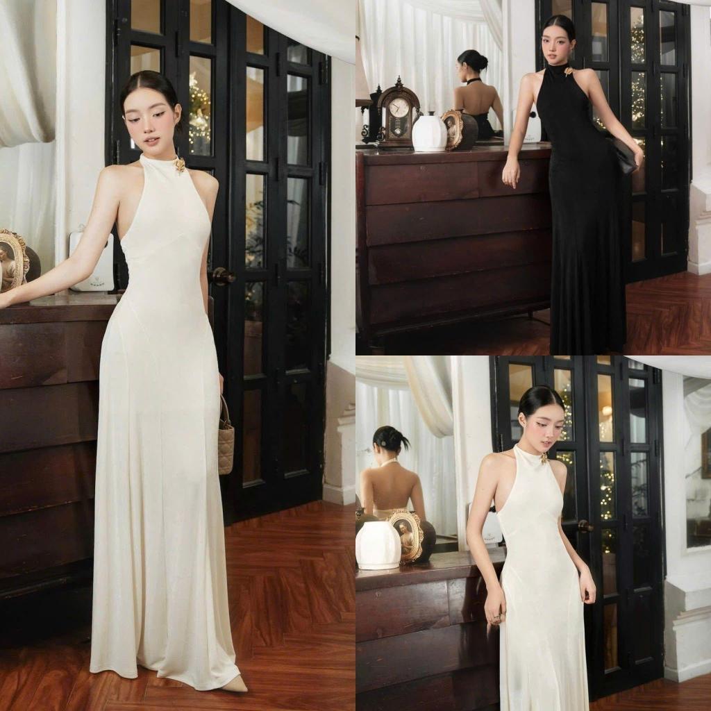 Miss G72 เดรสคล้องคอยาวบาน