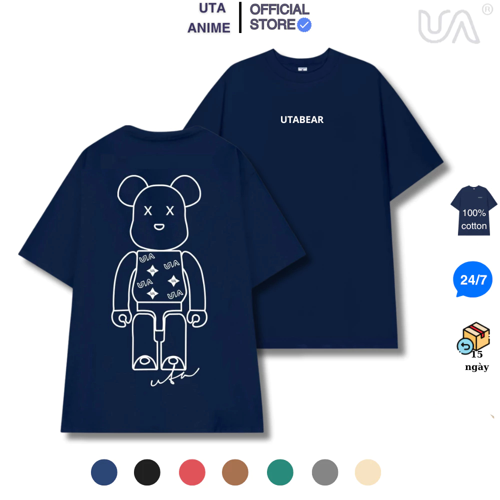 เสื้อยืดแบรนด์ท้องถิ่น UTA อะนิเมะ uta หมี เสื้อยืดแฟชั่นสําหรับผู้ชายและผู้หญิง