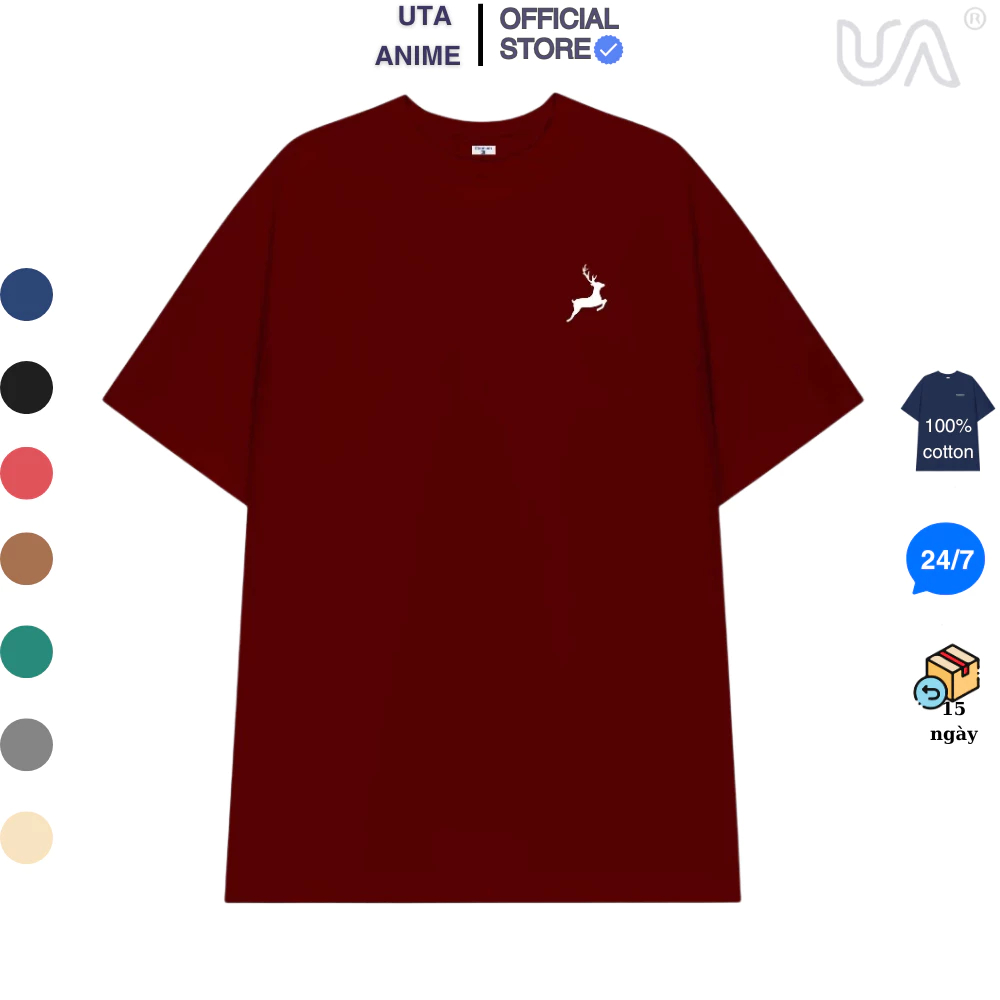 เสื้อยืดแบรนด์ท้องถิ่น UTA unisex ovssie uta โลโก้อนิเมะกวางเรนเดียร์