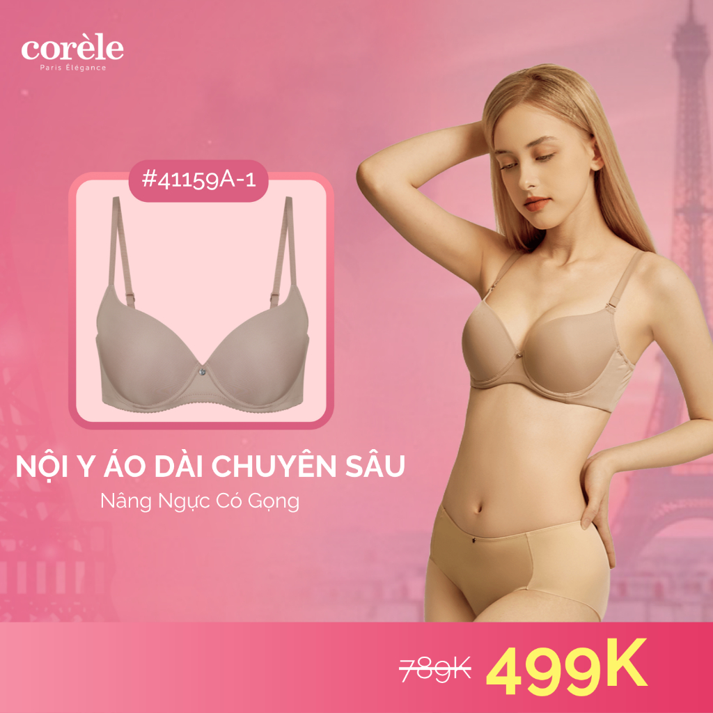 Corèle 41159A-1 บราผู้หญิงยกกระชับปานกลาง underwire หลัง 10 ซม. กระชับหน้าท้อง เฉพาะใส่ ao dai - มาต