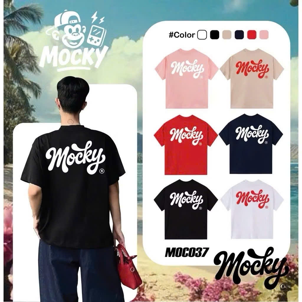 Local Brand MOCKYCLUB เสื้อยืด BOXY Form Puffy Print 100% Premium 2-Way Cotton