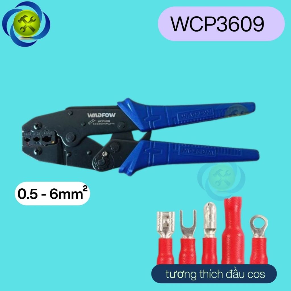 WADFOW WCP3609 คีมกด Cos ไฟฟ้าเคลือบพลาสติก 0.5-6mm2 ยาว 228mm 9 นิ้ว